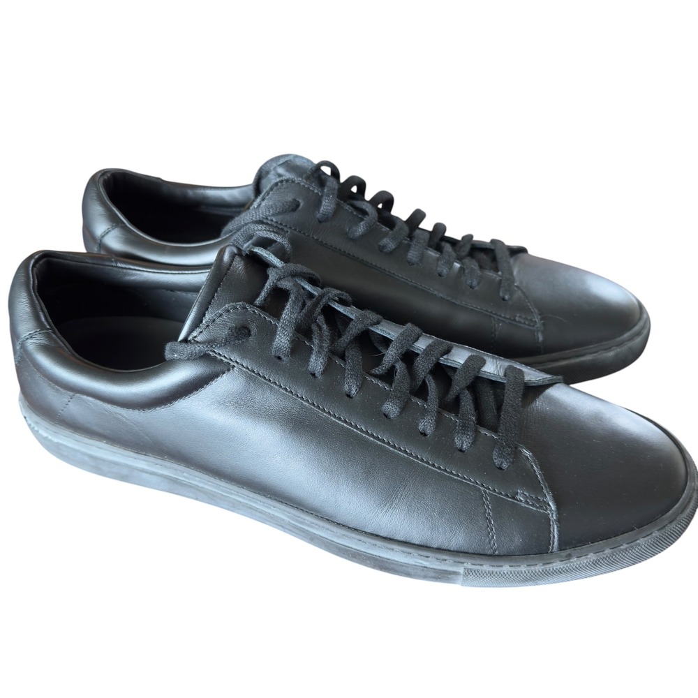 Oliver Cabell Low 1 Sneakers Mens 12 Black Italian Leather Minimalist Low Top
